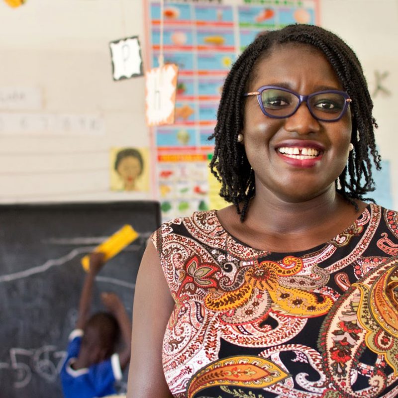 Elizabeth smiling to camera