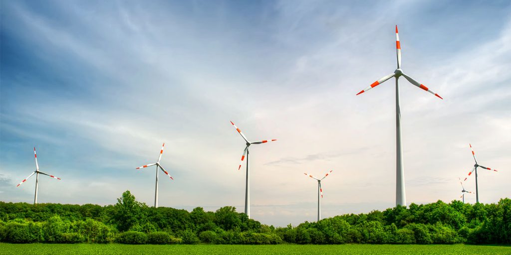 Wind Turbines in a field