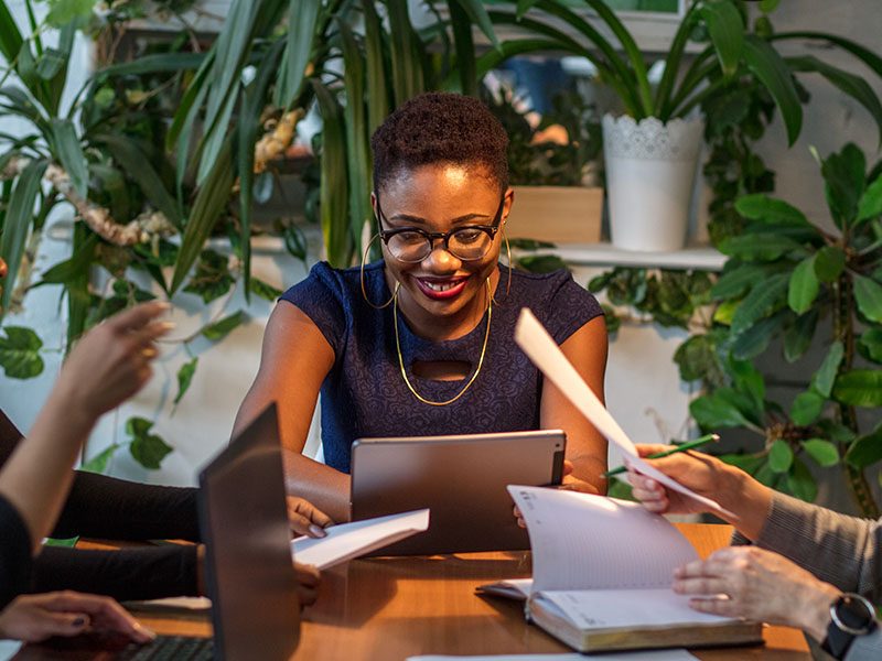 Group of female leaders in meeting