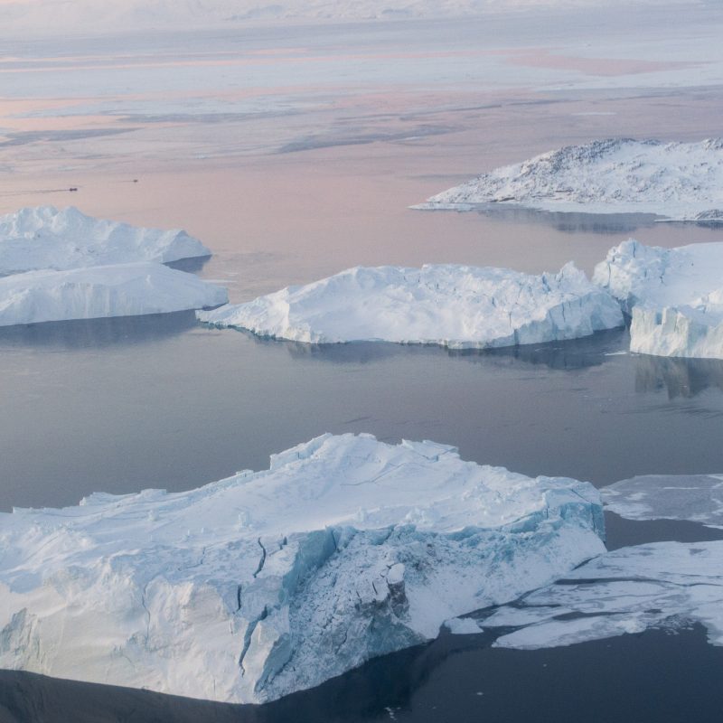 Icebergs melting