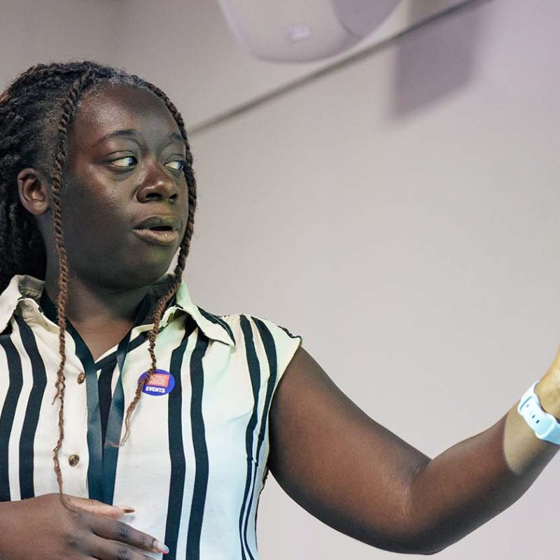 Grace speaking at the Race Summit