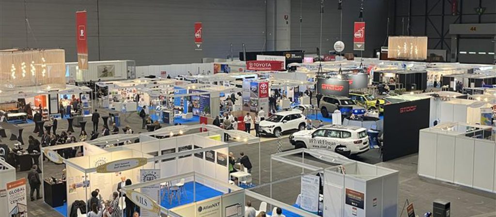 A bird's eye view of the event floor at AidEx 2025 in Geneva